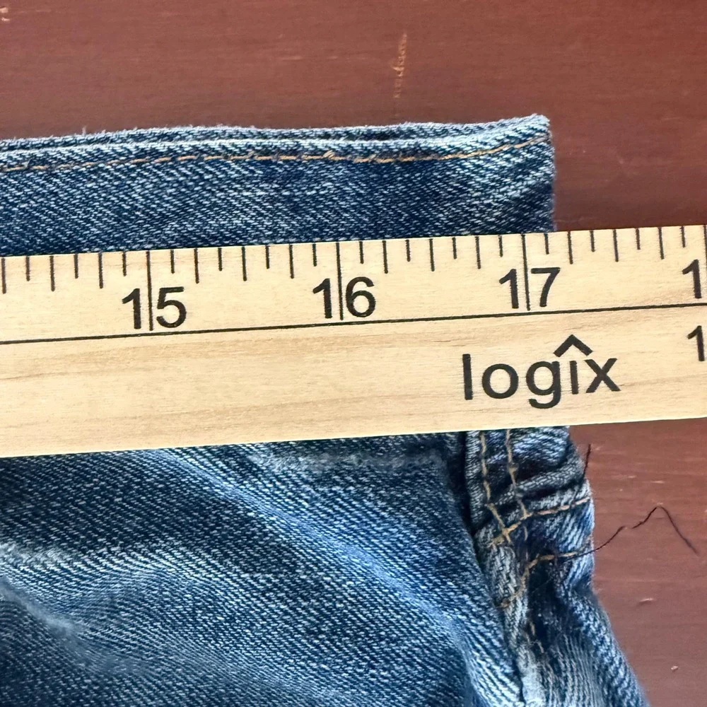 Polo Ralph Lauren Jeans Mens 34 Blue Classic Fit Distressed Military Patches